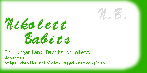 nikolett babits business card